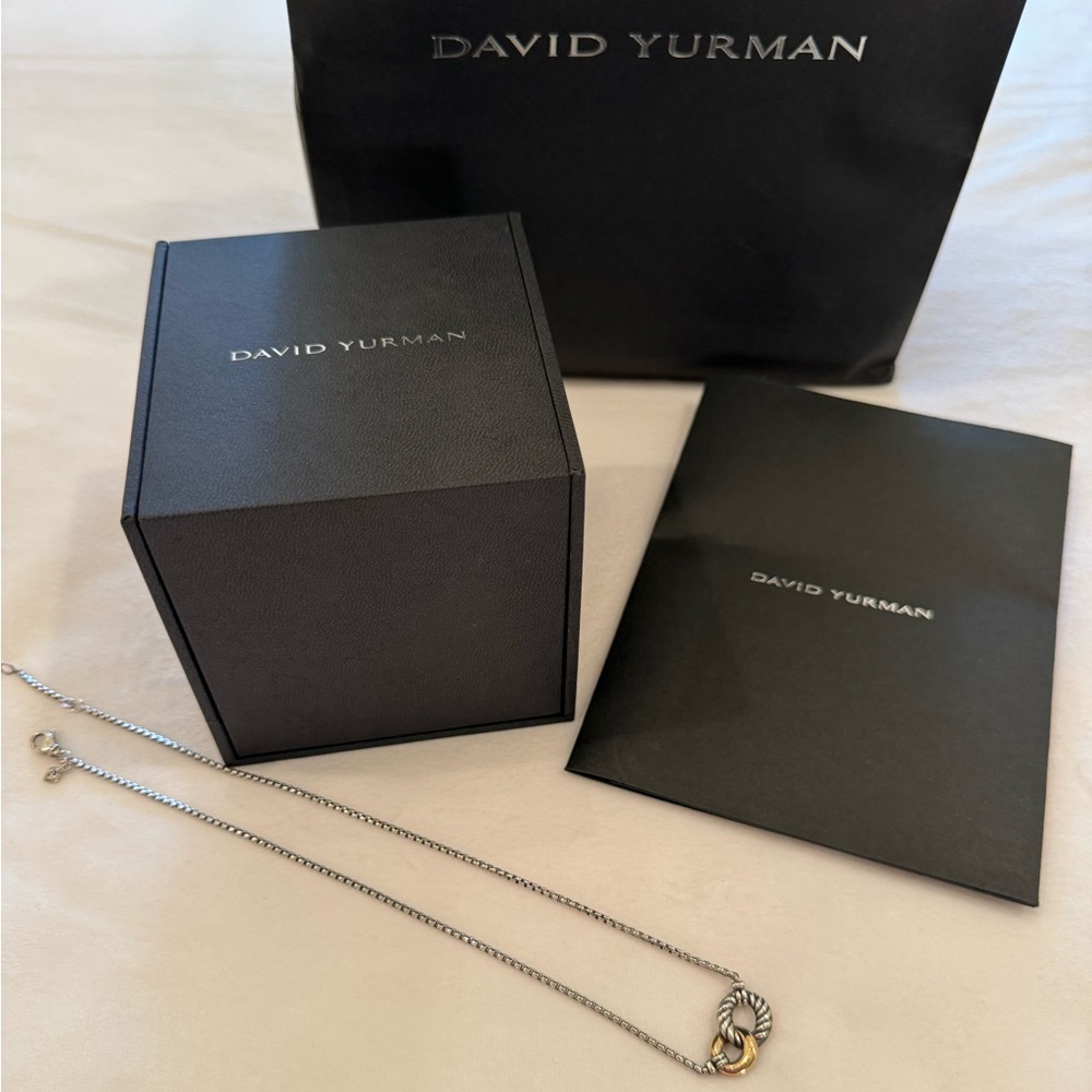 Authentic David Yurman Belmont Curb Necklace. Silver/18K. 16-17 inch.